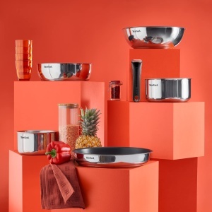 Set de vase Tefal Ingenio Emotion L8979804 8 piese otel inoxidabil invelis antiaderent - Img 7
