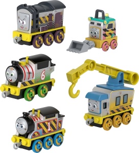 Set de vehicule din metal Thomas prietenii, 5 locomotive cu design de santier pentru copii
