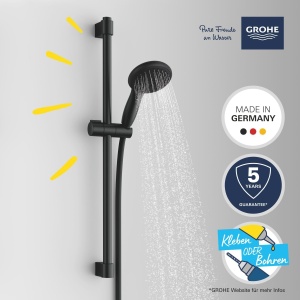 Set dus GROHE Vitalio 110, 6lmin, 2 moduri de jet, negru, 60cm - Img 3