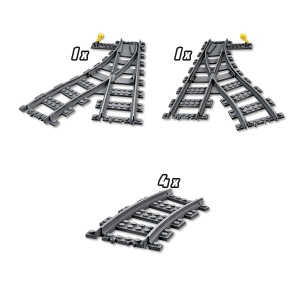 Set extensie sine LEGO City 60238 6 elemente compatibil cu trenurile LEGO - Img 3