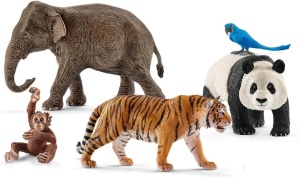 Set Figurine Dschungel - Schleich WILD Life 77588, 5 Piese, pentru Copii de la 3 Ani