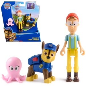 Set Figurine Paw Patrol Chase si Captain Turbot cu Octopus, 6 cm si 10 cm