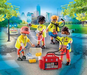 Set Figurine PLAYMOBIL City Life 71244 Echipa de Salvare, 25 piese, pentru copii de la 4 ani - Img 3