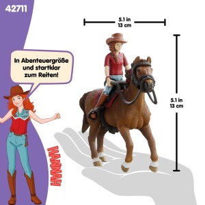 Set figurine schleich Horse Club Hannah si Cayenne, 6 piese, pentru copii de la 5 ani - Img 5