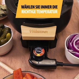Set Fondue Tristar FO-1108, 1.5L, pentru 8 persoane, Negru si Bambus - Img 4