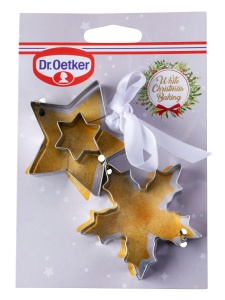 Set forme prajituri Dr Oetker Linzer - fulg de nea si stea inox 2 piese - Img 3