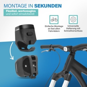 Set iluminare bicicleta FISCHER SQUARE, 90 Lumen, reincarcabil, IP44 - Img 3