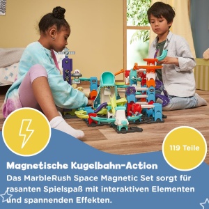 Set interactiv de constructie VTech Marble Rush Space Magnetic XL300 E, 115 piese, pentru copii 4-12 ani - Img 3