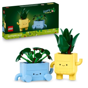 Set LEGO Botanicals Frohliche Pflanzen 10349 - 2 plante artificiale, 2 ghivece colorate