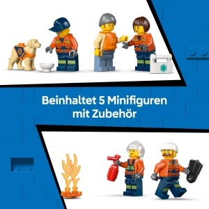 Set LEGO City - Barcuta de salvare cu elicopter, 742 piese, 5 minifigurine - Img 6