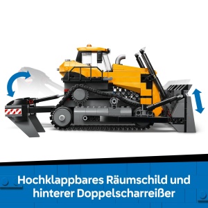 Set LEGO City Bulldozer Galben 60466 682 Piese cu Mini-Figuri si Accesorii - Img 4