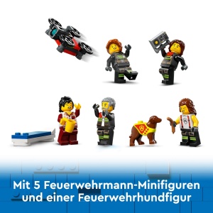 Set LEGO City Statia de Pompieri cu Vehicul cu Scala si Drone, 843 Piese - Img 8