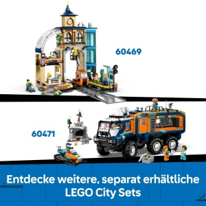 Set LEGO City Trains Arktis-Polarexpress 60470 - Ferngesteuert, 6 Minifiguri, 22 Gleissegmente - Img 7