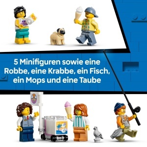 Set LEGO City Tramvai Clasic de Plaja 60506 cu 693 Piese, 5 Figurine - Img 7