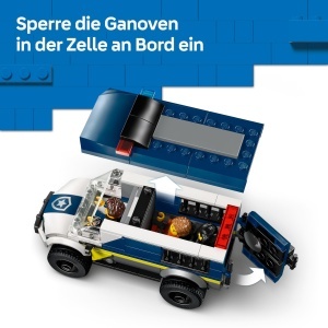 Set LEGO City Transporter de Puscariasi - 3 Minifiguri, Motocicleta, 198 Piese - Img 3