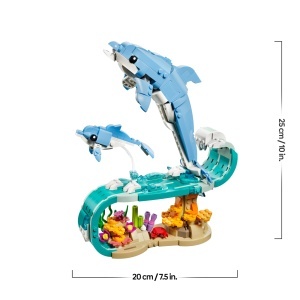 Set LEGO Creator 3-in-1 Meerestiere 31385 - Delfini, Seepferdchen, Krabbe - 542 piese - Img 8
