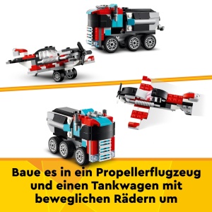 Set LEGO Creator 3in1 Camion Platforma cu Helicopter 270 piese, pentru copii 7 - Img 4