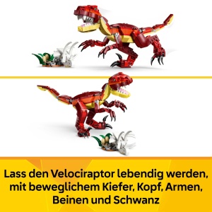 Set LEGO Creator 3in1 Dinozauri - Velociraptor, Stegosaurus, Pterosaur, 283 piese - Img 5