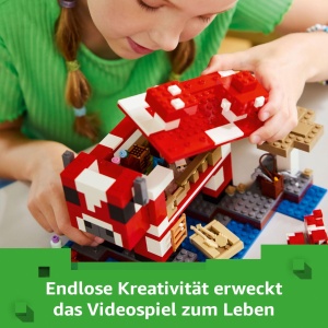 Set LEGO Minecraft Pilzkuh-Haus 21270 cu Steve, 500 piese, interactiv - Img 5