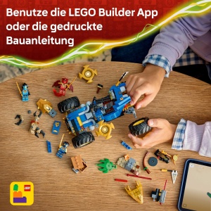 Set LEGO NINJAGO Jays Transformationsflitzer 2in1 cu 5 Minifiguri, 387 Piese - Img 6