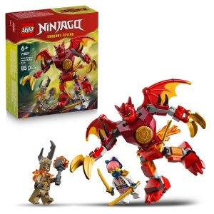 Set LEGO NINJAGO Kais Drachen-Mech Battle 71851 cu 3 Figurine, 85 Piese