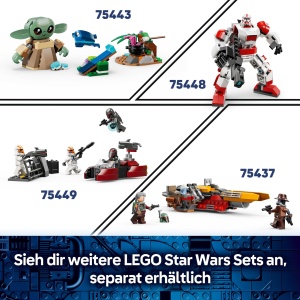 Set LEGO Star Wars Mandalorian si Grogu pe Speeder Bike - 58 piese, cadou pentru copii 6 - Img 7