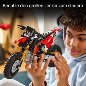 Set LEGO Technic Ducati Desmo450 MX Factory Motocicleta cu Lenkung si Federung, 457 piese - Img 4