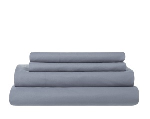 Set lenjerie de pat Todocama 4 piese, gri-albastru, 90x190200 cm - Img 2