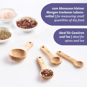 Set linguri masurare Westmark Woody 4 piese bambus pentru ingrediente uscate si condimente - Img 4