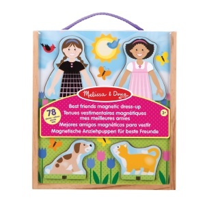 Set magnetic de papusi din lemn Melissa Doug - 78 accesorii, cu suport si cutie de depozitare - Img 3