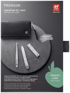 Set manichiura ZWILLING cu 3 piese, instrumente din otel inoxidabil, etui din piele ecologica - Img 5