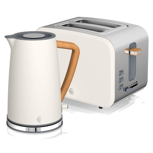 Set Mic dejun Swan Nordic - Toaster 900W, Fierbator 1.7L, Alb