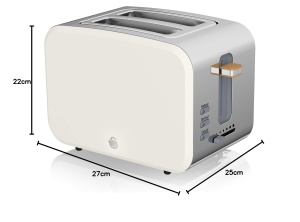 Set Mic dejun Swan Nordic - Toaster 900W, Fierbator 1.7L, Alb - Img 11