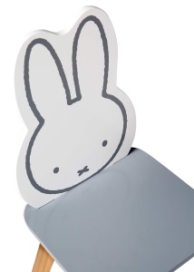 Set mobilier pentru copii Roba Miffy 2 scaune 1 masa MDF gri si alb - Img 5