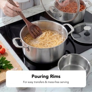 Set Oale din Inox KitchenAid, 3 piese, 162024 cm, Inductie, Argintiu - Img 5