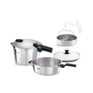 Set oale sub presiune Fissler Vitaquick Premium, 8L 4L, otel inoxidabil, compatibil inductie