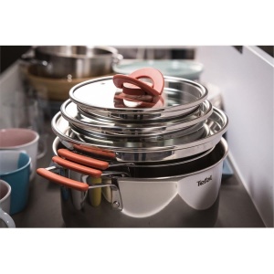 Set Oale Tefal OptiSpace 3 piese, inox, inductie, 182024 cm - Img 2