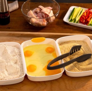 Set Panierschalen Tescoma PRESTO 3 piese cu Zanga, Plastic, Antiderapant - Img 2