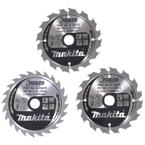 Set panze circular Makita B-33897, 3 piese, 136 mm, 16 si 24 dinti, pentru fierastraie cu acumulator