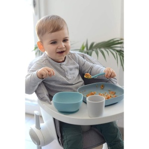 Set pentru masa bebelusi Beaba din silicon cu ventuza antiderapant 4 piese Jungle - Img 7