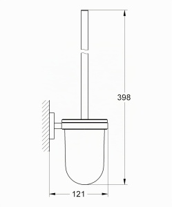 Set Perie WC GROHE Essentials, montare pe perete, crom, durabil - Img 3