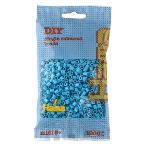 Set Perle Hama 207-49 Midi, 1000 Perle Azurii, 5 mm, Creativitate pentru Copii