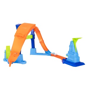 Set Pista Hot Wheels cu Looping Korkenzieher, Include Masinuta 164, Usor de Montat - Img 3