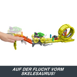 Set Pista Hot Wheels Monster Trucks cu 2 Masini Skelesaurus si Bone Shaker, 164 - Img 5