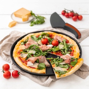 Set Pizzet Zenker 7513, 3 piese, 2 Pizzablechi antiaderente, 1 Schneidheber, Negru - Img 6