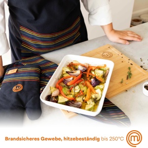 Set prosoape de bucatarie MasterChef, 4 buc, 100 bumbac, negru, design curcubeu - Img 2