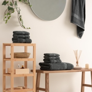 Set prosoape Todocama din 100 bumbac, 8 piese, gri inchis - Img 6