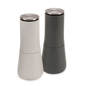 Set rasnite sare si piper Joseph Joseph Milltop ceramic reumplere usoara albgri - Img 2