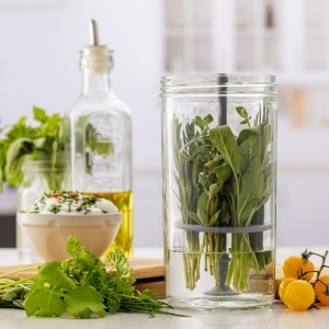 Set recipient pentru plante aromatice Kilner, 1 l, cu capac din inox si suport din silicon - Img 7