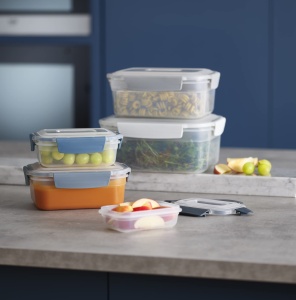Set recipiente alimentare Joseph Joseph Nest Lock 5 piese design compact albastru - Img 4